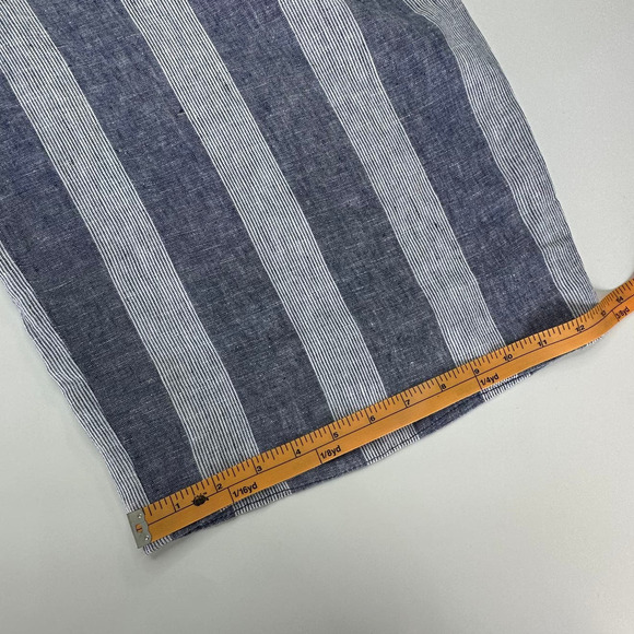 GAP White/Blue Striped Pleated Capri Palazzo Pants- 2 - Picture 6 of 7